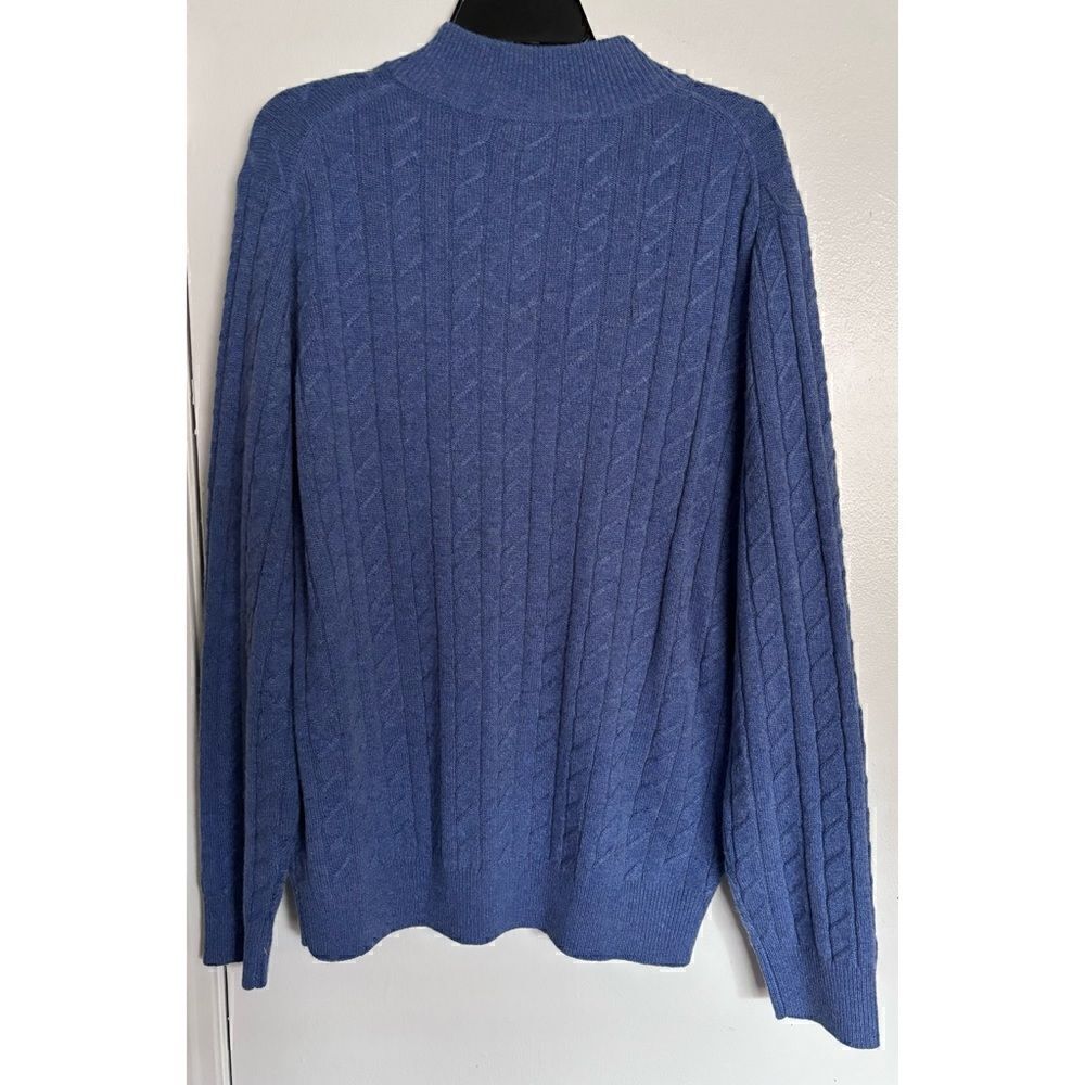 Peter Millar Baby Wool / Cashmere Cable Quarter-Zip Sweater Size XL NWT - Picture 7 of 12